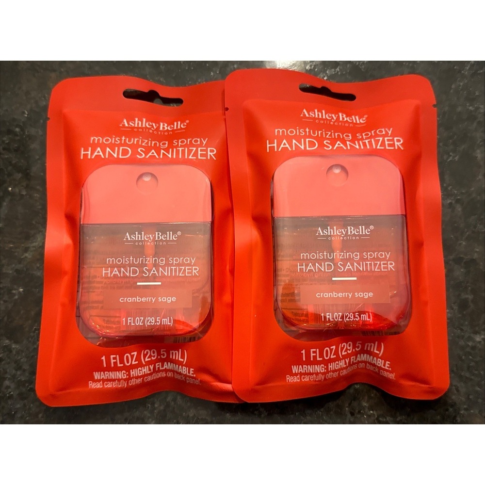 Ashley Belle Hand Sanitizer Spray Tik Tok Cranberry Sage Moisturizing 1 Fl Oz x2